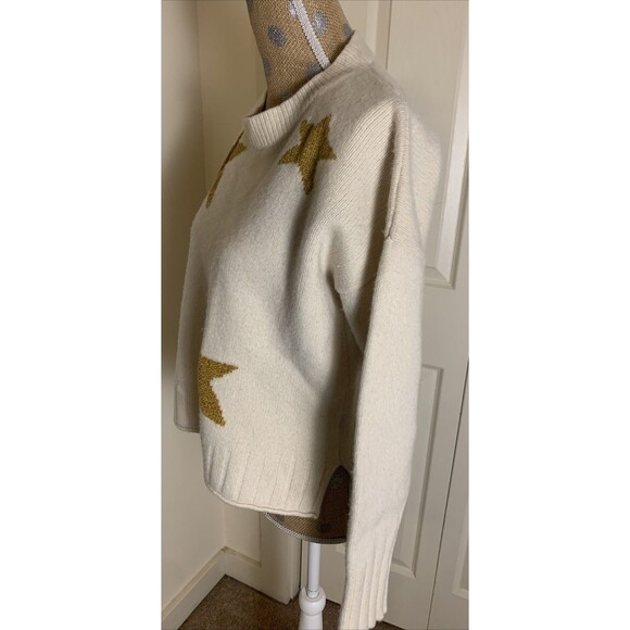 Madewell Star Pullover Sweater Cream 100% Merino Wool Women’s Large Cozy - Picture 5 of 12